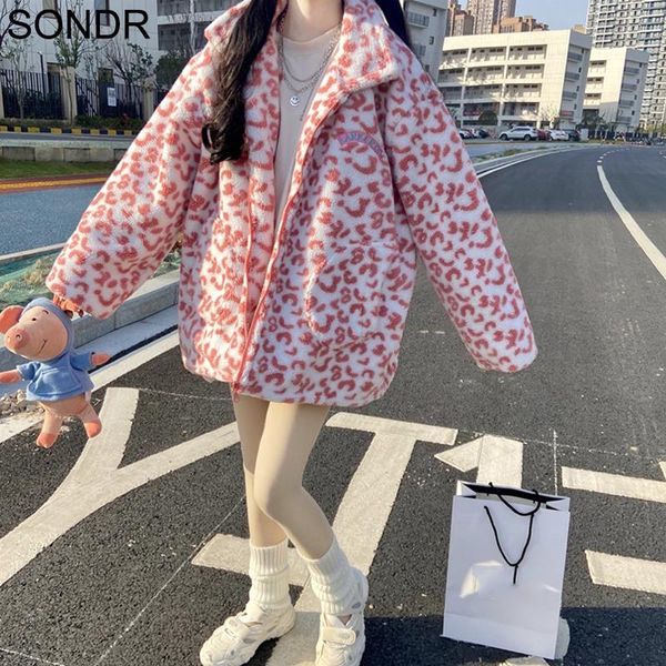 women's fur & faux kawaii cute winter warm coat women ins pink leopard print zip up jacket girls loose thin cardigan teddy jackets oute, Black
women's fur & faux kawaii cute winter warm coat women ins pink leopard print zip up jacket girls loose thin cardigan teddy jackets oute, Black