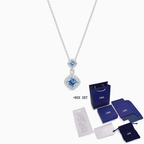 chains angelic necklace elegant and charming light blue square crystal decoration female romantic jewelry, Silver
chains angelic necklace elegant and charming light blue square crystal decoration female romantic jewelry, Silver