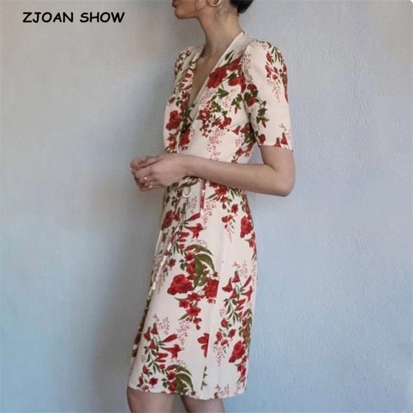 french v neck front slit red flower wrap dress holiday woman tie bow lace up waist short sleeve tea dresses vestido 210429, Black;gray
french v neck front slit red flower wrap dress holiday woman tie bow lace up waist short sleeve tea dresses vestido 210429, Black;gray