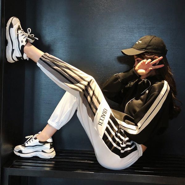 women's pants & capris loose sweatpant harajuku middle waist hip hop casual nine points harem pant elastic sports trousers, Black;white
women's pants & capris loose sweatpant harajuku middle waist hip hop casual nine points harem pant elastic sports trousers, Black;white