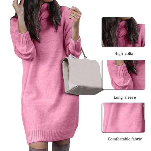casual dresses sweater high-neck dress women's knitted streetwear autumn fashion girls oversized long-sleeved warm, Black;gray
casual dresses sweater high-neck dress women's knitted streetwear autumn fashion girls oversized long-sleeved warm, Black;gray