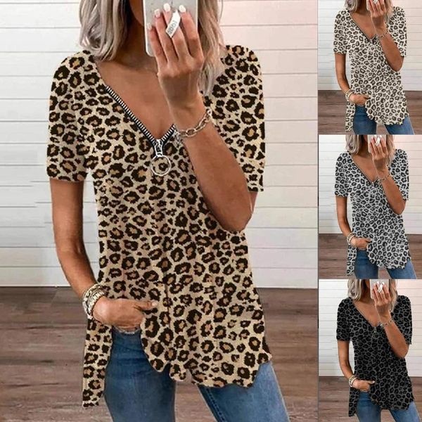 women's t-shirt loose t-shirts women jumpers short sleeve deep v-neck woman pullover female fashion leopard zipper cloth undershit ac1, White
women's t-shirt loose t-shirts women jumpers short sleeve deep v-neck woman pullover female fashion leopard zipper cloth undershit ac1, White