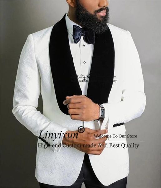 men's suits & blazers white jacquard suit men shawl lapel 2 pieces costume homme slim fit groom tuxedos for wedding bridegroom blazer w, White;black
men's suits & blazers white jacquard suit men shawl lapel 2 pieces costume homme slim fit groom tuxedos for wedding bridegroom blazer w, White;black