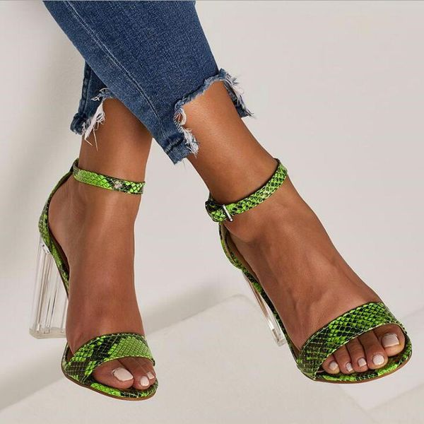 dress shoes sandals fashion snakelike women's open toe ankle strap buckle transparent high heels, Black
dress shoes sandals fashion snakelike women's open toe ankle strap buckle transparent high heels, Black