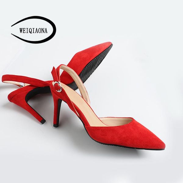spring women shoes kid suede pointed toe summer sandals high heels party ladies dress, Black
spring women shoes kid suede pointed toe summer sandals high heels party ladies dress, Black