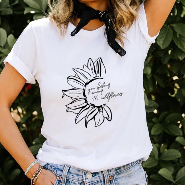 women's t-shirt you belong among the wildflowers 100%cotton tshirt eco life summer casual o-neck short sleeve wildflower tee, White
women's t-shirt you belong among the wildflowers 100%cotton tshirt eco life summer casual o-neck short sleeve wildflower tee, White