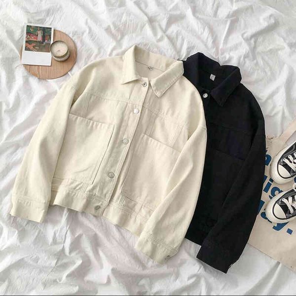 jackets woman and coat autumn loose single breasted long sleeve solid casual short denim jacket chaqueta mujer, Black;brown
jackets woman and coat autumn loose single breasted long sleeve solid casual short denim jacket chaqueta mujer, Black;brown