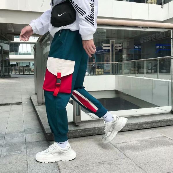 men's pants hip streetwear joggers 2021 men ribbons cotton cargo pant trousers elastic waist harem, Black
men's pants hip streetwear joggers 2021 men ribbons cotton cargo pant trousers elastic waist harem, Black