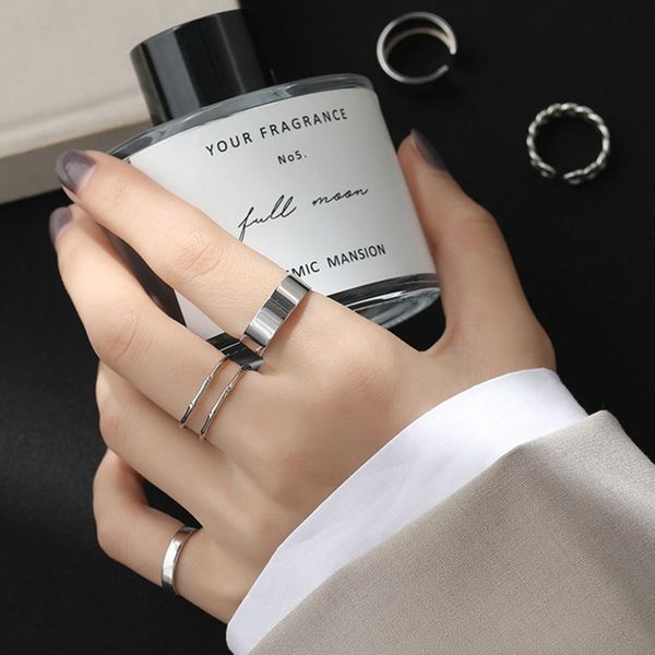 s925 women's cool wind net red with shape silver fashion simple temperament ring, Black
s925 women's cool wind net red with shape silver fashion simple temperament ring, Black