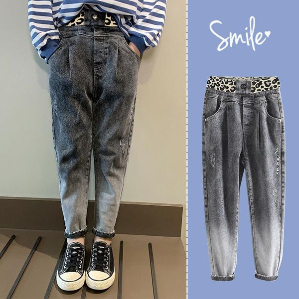 jeans 2021 spring fall casual slim long trousers 6-16 years kids girls big fashion elastic waist letter print denim pants, Blue
jeans 2021 spring fall casual slim long trousers 6-16 years kids girls big fashion elastic waist letter print denim pants, Blue