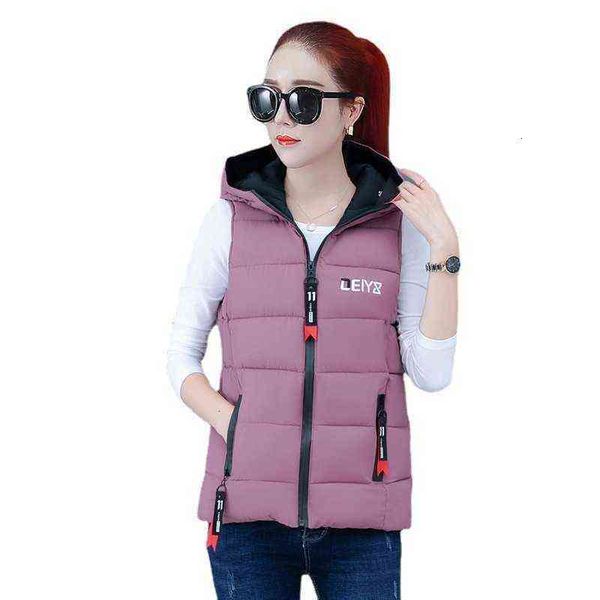 2021 autumn and winter pure color cotton vest women's korean version hooded down waistcoat urban leisure, Black;white
2021 autumn and winter pure color cotton vest women's korean version hooded down waistcoat urban leisure, Black;white