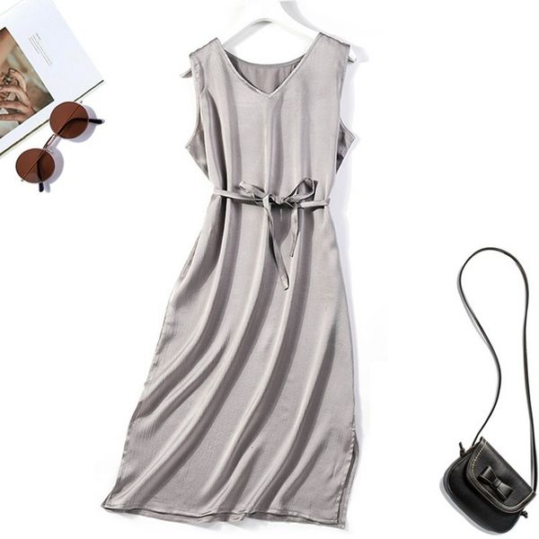 dress women's 19mm 95% mulberry silk 5% spandex v neck sleeveless solid colors side slit long dress jn616, Black;gray
dress women's 19mm 95% mulberry silk 5% spandex v neck sleeveless solid colors side slit long dress jn616, Black;gray