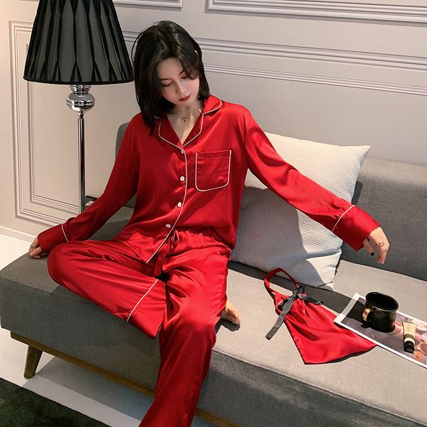 sapjon silk satin pajamas sets for women european luxury long sleeve pyjamas sleepwear oversize 2 pcs pijama with bag, Black;red
sapjon silk satin pajamas sets for women european luxury long sleeve pyjamas sleepwear oversize 2 pcs pijama with bag, Black;red
