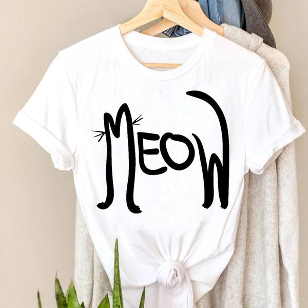 women cat meow funny letter animal cartoon style pet 90s graphic t shirts print t-shirts tee stylish style short sleeve t-shirt womens shirt, White
women cat meow funny letter animal cartoon style pet 90s graphic t shirts print t-shirts tee stylish style short sleeve t-shirt womens shirt, White