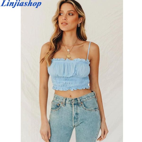women's tanks & camis crop blue spaghetti strap summer streetwear rayon reform tank femme vestidos drop, White
women's tanks & camis crop blue spaghetti strap summer streetwear rayon reform tank femme vestidos drop, White