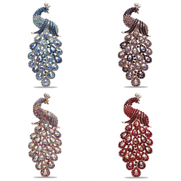 large size colored crystal rhinestones peacock brooches in assorted colors corsage buckle jewelry nice-looking peacock, Gray
large size colored crystal rhinestones peacock brooches in assorted colors corsage buckle jewelry nice-looking peacock, Gray