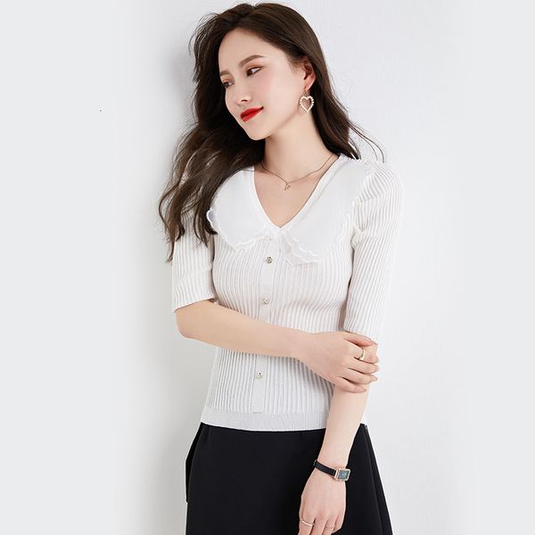 t-shirt temperament organza splicing thin ice silk 2021 summer new women's v-neck short t-shirt, White
t-shirt temperament organza splicing thin ice silk 2021 summer new women's v-neck short t-shirt, White