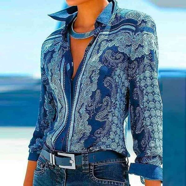 new fashion women's blouse retro printing blouse handsome lapel casual street style long-sleeved ladies shirt 210410, White
new fashion women's blouse retro printing blouse handsome lapel casual street style long-sleeved ladies shirt 210410, White