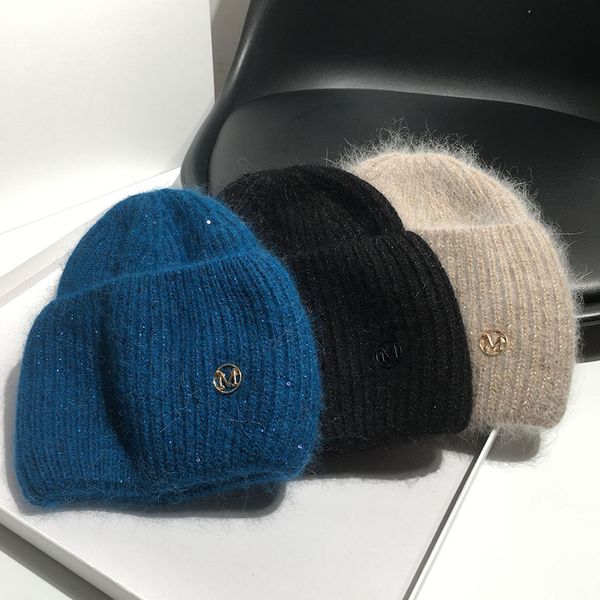 brand caps new rabbit hair knitted hat net red standard wool versatile fashion sequin warm autumn and winter ear pro, Blue;gray
brand caps new rabbit hair knitted hat net red standard wool versatile fashion sequin warm autumn and winter ear pro, Blue;gray
