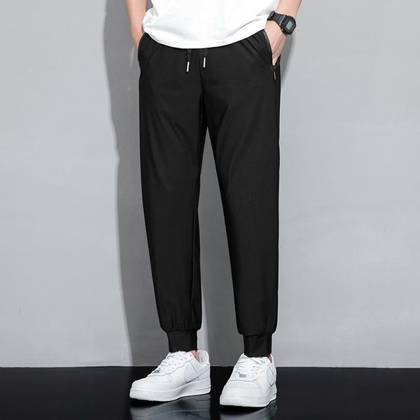 men's pants 2021 air conditioning summer thin ice sports small foot leisure straight tube, Black
men's pants 2021 air conditioning summer thin ice sports small foot leisure straight tube, Black