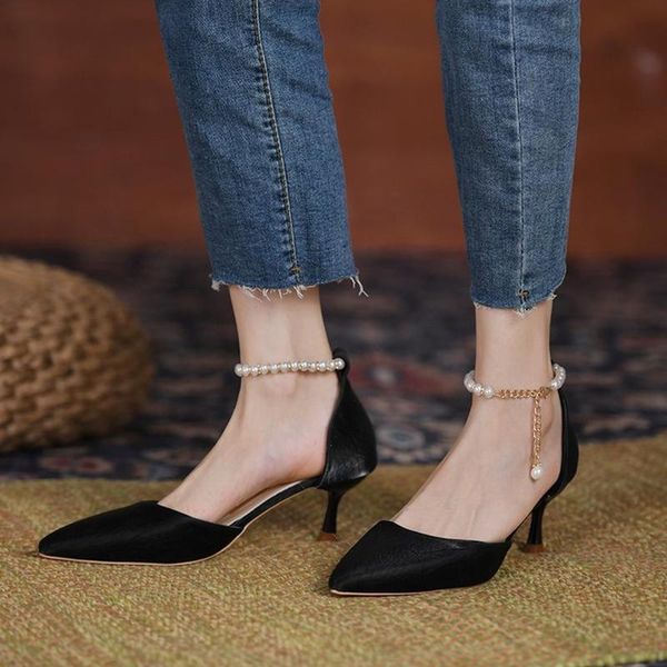 sandals 2021 ankle pearl strap strappy design fashion high heels women baotou dress wedding bridal heel, Black
sandals 2021 ankle pearl strap strappy design fashion high heels women baotou dress wedding bridal heel, Black