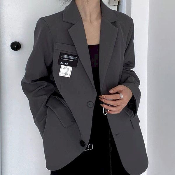 women's suits & blazers korean blazer jacket gray female spring autumn all-match casual suit office ladies outerwear trendy fashion coa, White;black
women's suits & blazers korean blazer jacket gray female spring autumn all-match casual suit office ladies outerwear trendy fashion coa, White;black