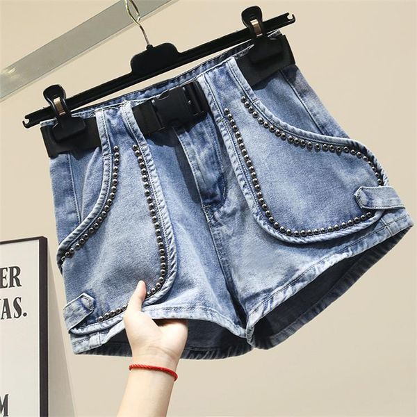 women's shorts black streetwear boyfriends bf women denim wide leg with rivet 2021 summer high waist vintage jeans short feminino, White;black
women's shorts black streetwear boyfriends bf women denim wide leg with rivet 2021 summer high waist vintage jeans short feminino, White;black