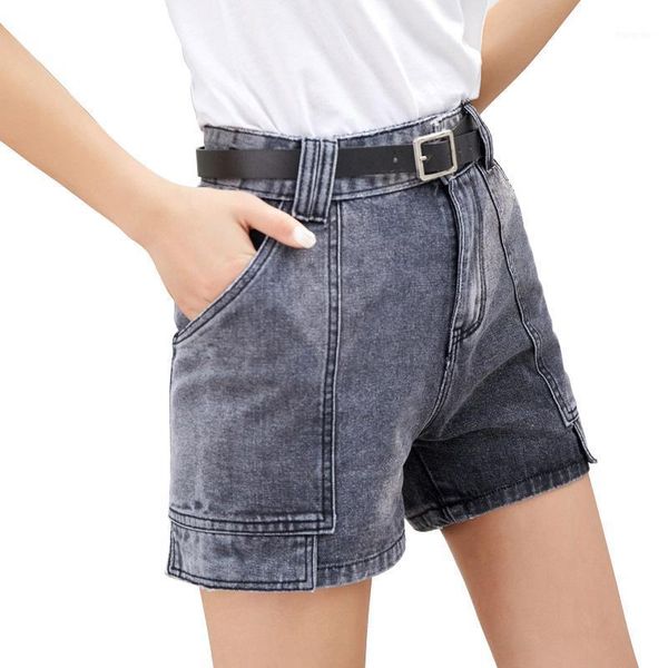 women's shorts vintage high waist women summer female loose jean denim with pockets for wide leg, White;black
women's shorts vintage high waist women summer female loose jean denim with pockets for wide leg, White;black