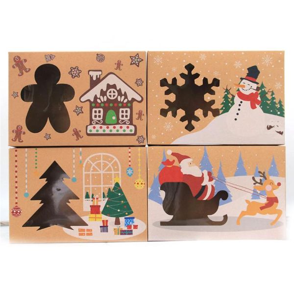 gift wrap 4 pcs/pack christmas kraft paper clear window cookies candy packaging boxes for xmas year party decoration package box
gift wrap 4 pcs/pack christmas kraft paper clear window cookies candy packaging boxes for xmas year party decoration package box
