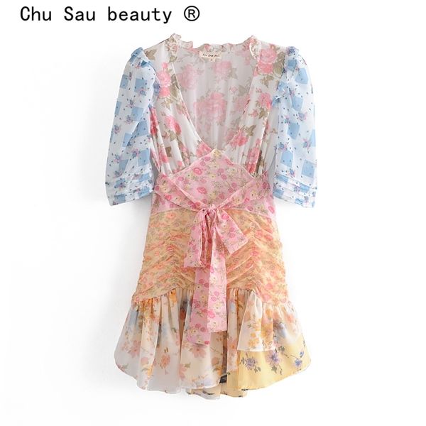 summer fashion sweet chic floral print mini dress women holiday style deep v-neck dresses female vestido de moda 210508, Black;gray
summer fashion sweet chic floral print mini dress women holiday style deep v-neck dresses female vestido de moda 210508, Black;gray