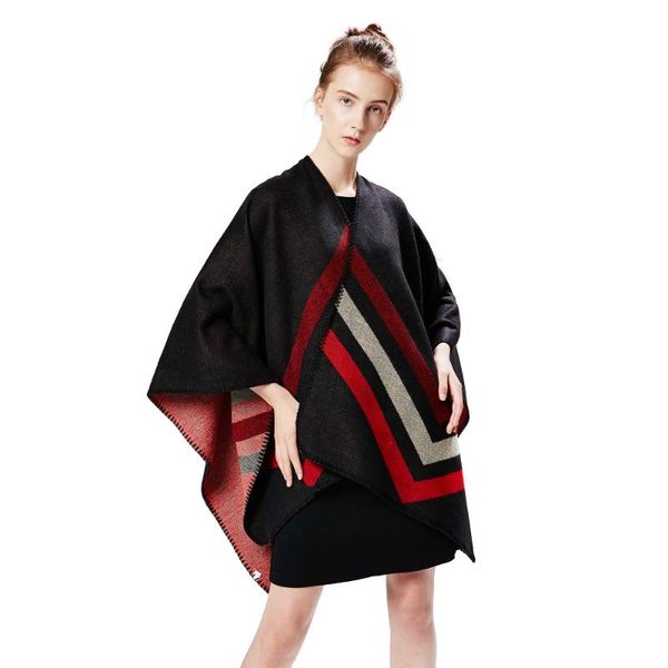 scarves cashmere scarf women striped print reversible thicker blanket poncho cape female winter warm wool shawls pashmina, Blue;gray
scarves cashmere scarf women striped print reversible thicker blanket poncho cape female winter warm wool shawls pashmina, Blue;gray
