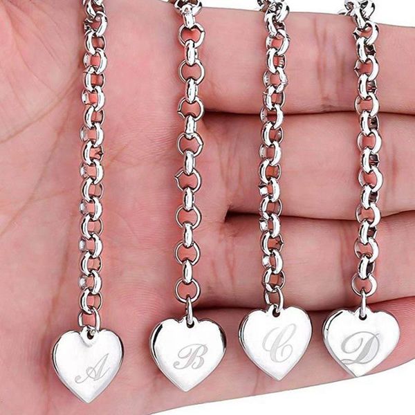 charm bracelets love heart initial charms stainless steel 26 letters alphabet link chain bracelet jewelry for women, Golden;silver
charm bracelets love heart initial charms stainless steel 26 letters alphabet link chain bracelet jewelry for women, Golden;silver