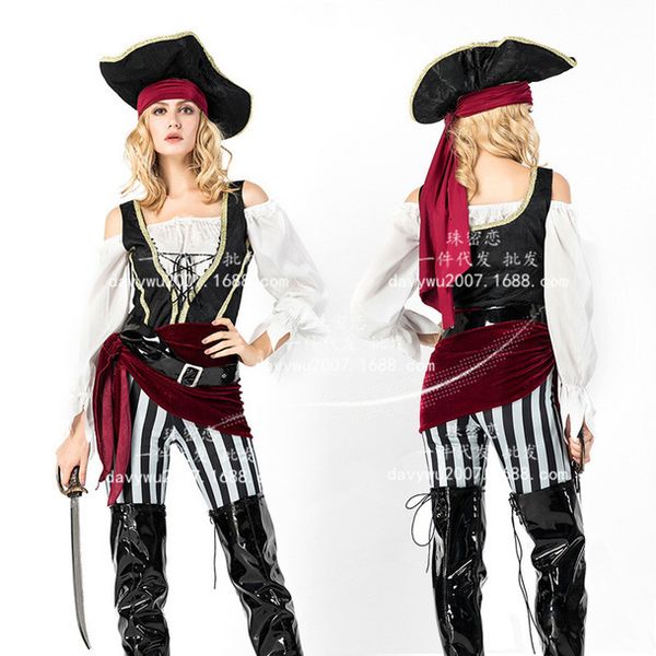 1 caribbean pirate costume female pirate costume game halloween knight costume_rw, Black;red
1 caribbean pirate costume female pirate costume game halloween knight costume_rw, Black;red