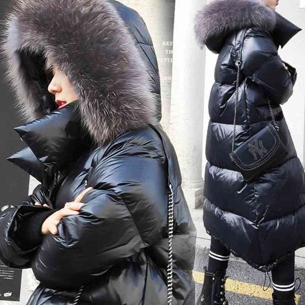 leather women coat long fashion female white duck down jaket large real fox fur collar windbreak warm h612, Black
leather women coat long fashion female white duck down jaket large real fox fur collar windbreak warm h612, Black
