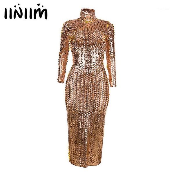 womens fashion party dress see-through metallic bodycon clubwear ladies shiny high neck long sleeve hollow out dresses casual, Black;gray
womens fashion party dress see-through metallic bodycon clubwear ladies shiny high neck long sleeve hollow out dresses casual, Black;gray