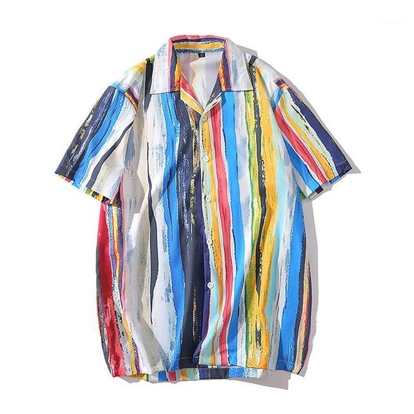 men's t-shirts hawaiian rainbow striped shirt short sleeve button blouse fashion design printed short-sleeve blouses, White;black
men's t-shirts hawaiian rainbow striped shirt short sleeve button blouse fashion design printed short-sleeve blouses, White;black
