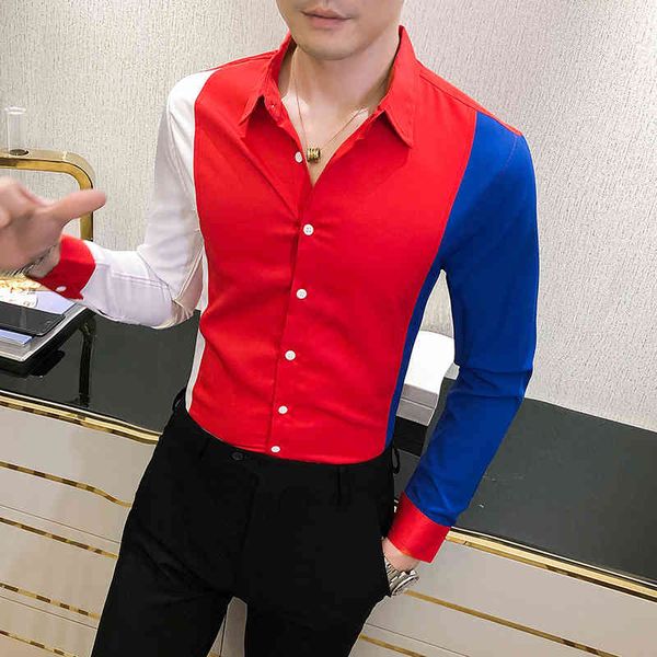 men's casual shirts color slices winter fashion long sleeve thin sleeves streetwear male shirt work 2x8h, White;black
men's casual shirts color slices winter fashion long sleeve thin sleeves streetwear male shirt work 2x8h, White;black