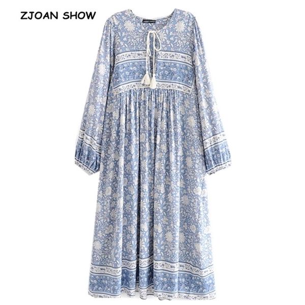 bohemia lacing up v neck blue white floral print dress summer ethnic woman long sleeve tassel mid-calf dresses holiday 210429, Black;gray
bohemia lacing up v neck blue white floral print dress summer ethnic woman long sleeve tassel mid-calf dresses holiday 210429, Black;gray