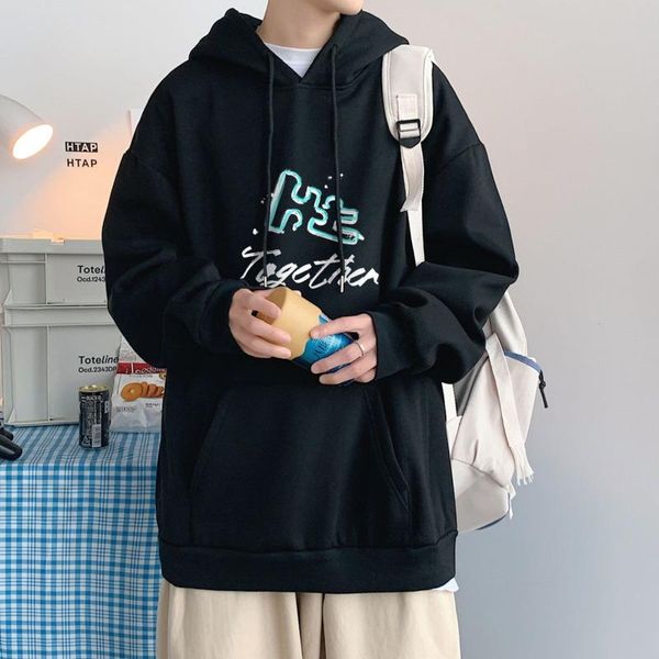 men's hoodies & sweatshirts 2021 autumn hooded pullover large loose solid color thick korean version long-sleeved hoodie blue youth, Black
men's hoodies & sweatshirts 2021 autumn hooded pullover large loose solid color thick korean version long-sleeved hoodie blue youth, Black