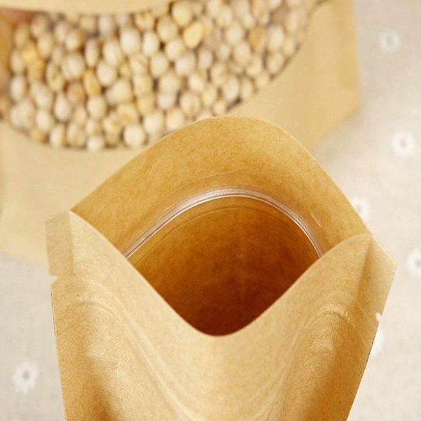 storage bags 100pcs*kraft paper stand up pouch with clear window sealable food pack lock bag kitchen dining bar accessory
storage bags 100pcs*kraft paper stand up pouch with clear window sealable food pack lock bag kitchen dining bar accessory