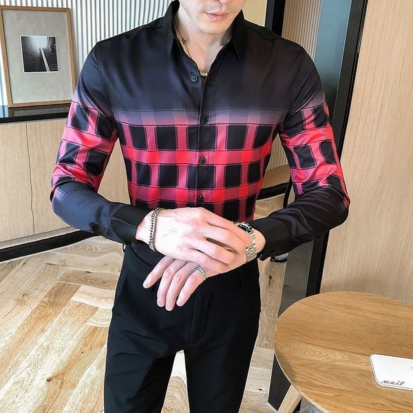 men's casual shirts autumn slim plaid shirt trendy mens camiseta masculina korean men clothes xrn8, White;black
men's casual shirts autumn slim plaid shirt trendy mens camiseta masculina korean men clothes xrn8, White;black