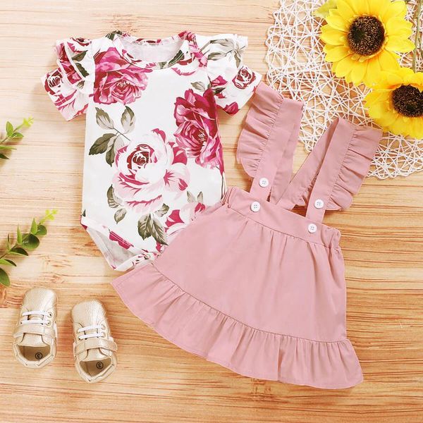 summer dress for baby girl short sleeve pink floral t-shirt suspender skirt toddlers birthday infant outfit clothing sets, White
summer dress for baby girl short sleeve pink floral t-shirt suspender skirt toddlers birthday infant outfit clothing sets, White