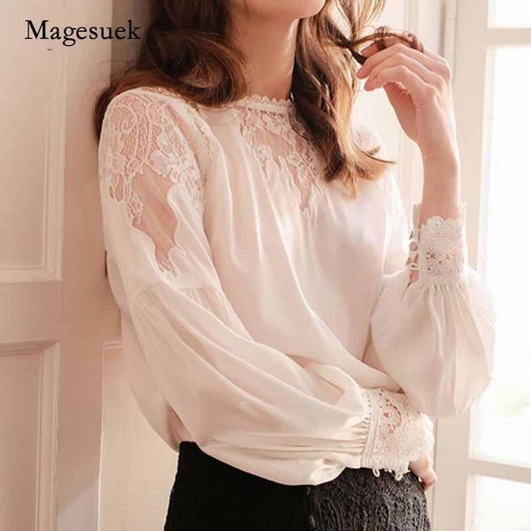 women's blouses & shirts 2021 autumn elegant white silk blouse hollow out lace long sleeve o-neck lantern women blusas mujer 10226
women's blouses & shirts 2021 autumn elegant white silk blouse hollow out lace long sleeve o-neck lantern women blusas mujer 10226