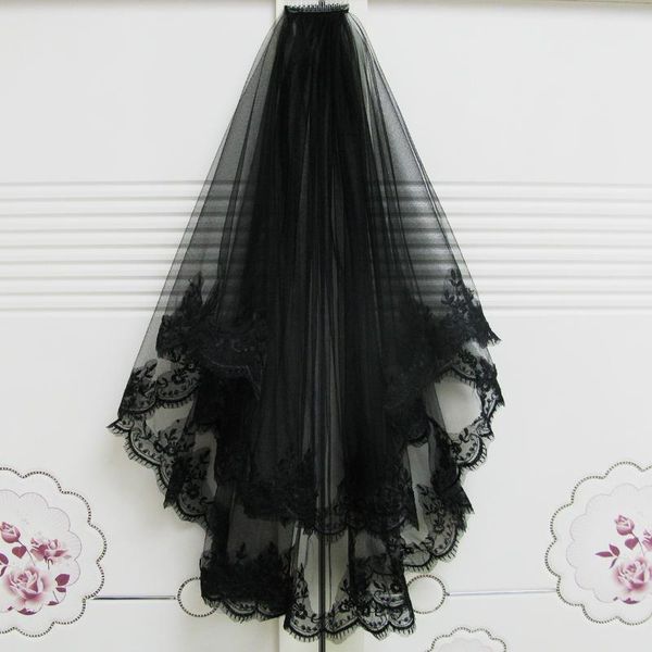 bridal veils two-layer women girl black wedding veil lace trim halloween cosplay costume sheer hair accessories in stock
bridal veils two-layer women girl black wedding veil lace trim halloween cosplay costume sheer hair accessories in stock