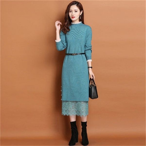 knitted dress women spring and autumn fashion lace belt bottoming sweater skirt casual cotton 210427, White;black
knitted dress women spring and autumn fashion lace belt bottoming sweater skirt casual cotton 210427, White;black