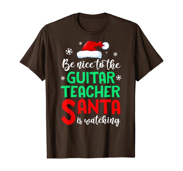 be nice to the guitar teacher santa is watching t-shirt, White;black
be nice to the guitar teacher santa is watching t-shirt, White;black