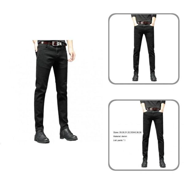 men's jeans denim pants breathable business soft multi pockets trendy mid-waist straight black, Blue
men's jeans denim pants breathable business soft multi pockets trendy mid-waist straight black, Blue