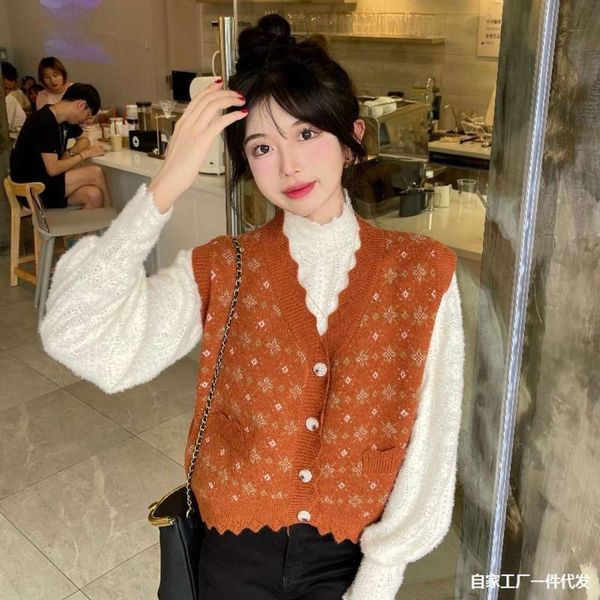 small vest with knitted spring autumn women's v-neck loose thin, clothes, folding top, White
small vest with knitted spring autumn women's v-neck loose thin, clothes, folding top, White