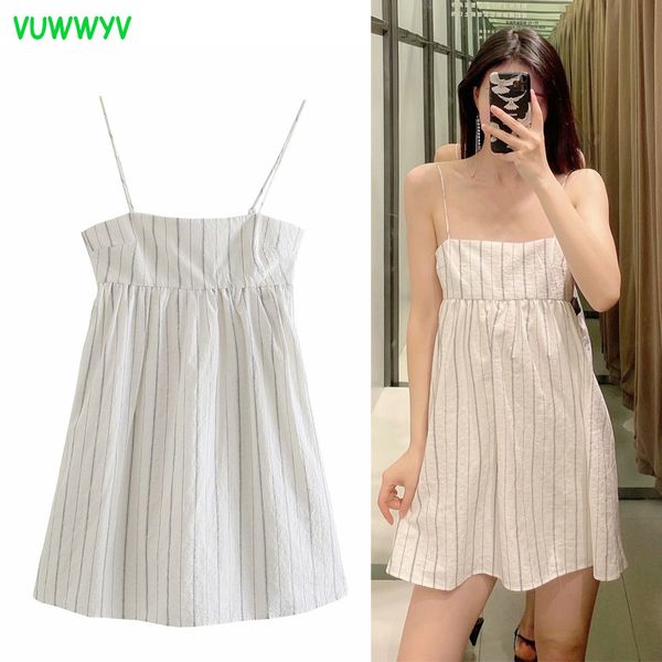 vuwwyv dress white striped backless mini es woman summer cottagecore thin strap women casual beach vestidos 210430, Black;gray
vuwwyv dress white striped backless mini es woman summer cottagecore thin strap women casual beach vestidos 210430, Black;gray