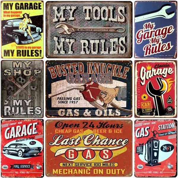 my garagemy toolsmy rules. retro tin sign vintage metal plate painting wall decoration for oils and gas stationa
my garagemy toolsmy rules. retro tin sign vintage metal plate painting wall decoration for oils and gas stationa
